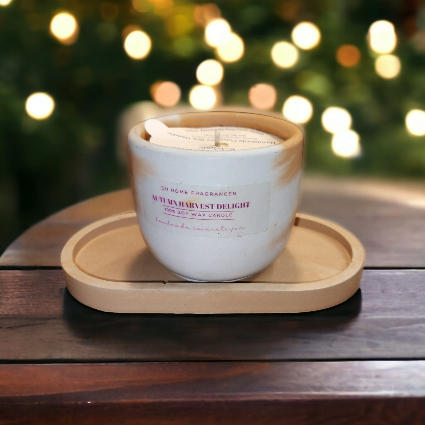 Autumn Harvest Delight Concrete Soy Candle (8oz)