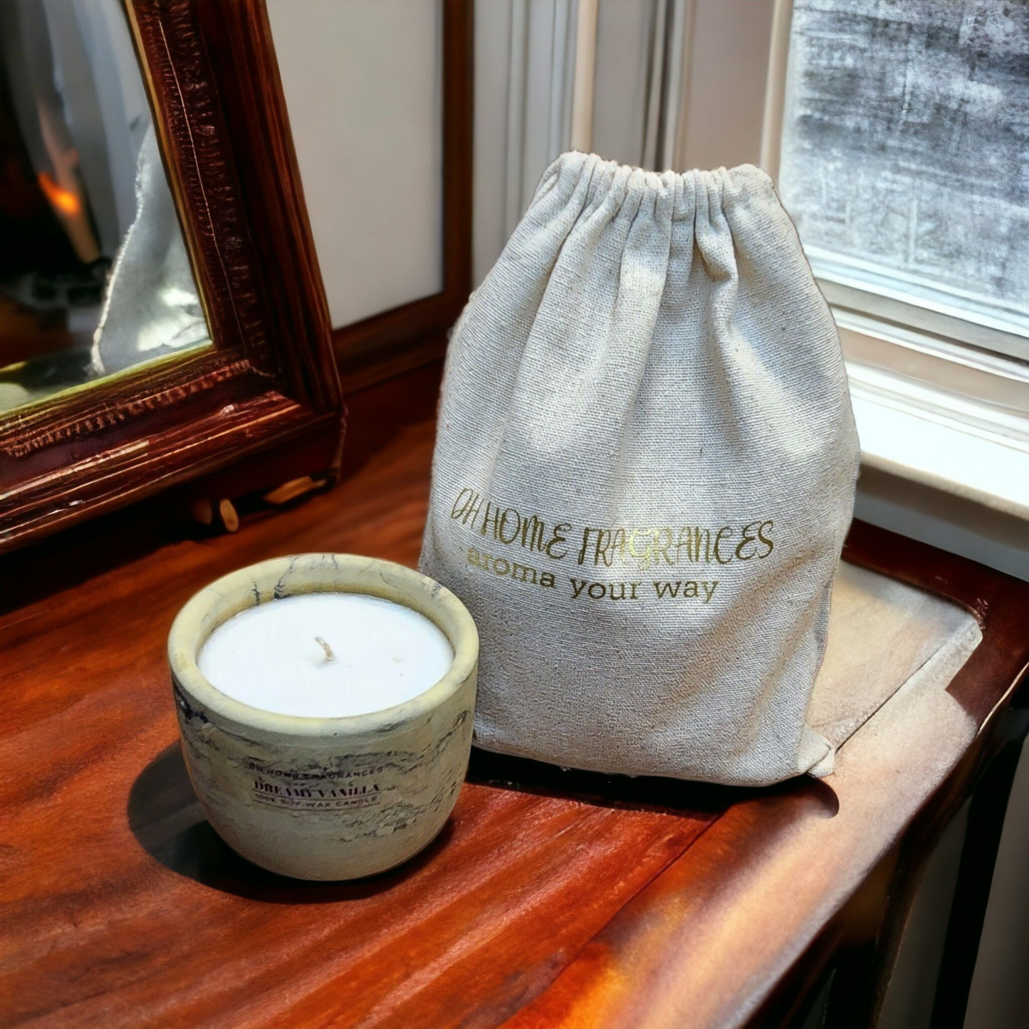 Dreamy Vanilla Concrete Soy Candle (8oz)