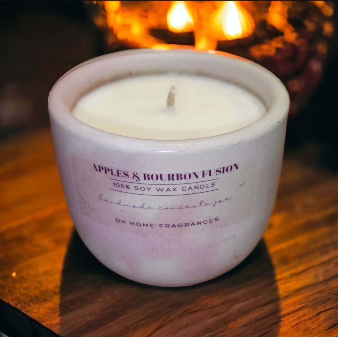 Apples & Bourbon Fusion Concrete Soy Candle (8oz)