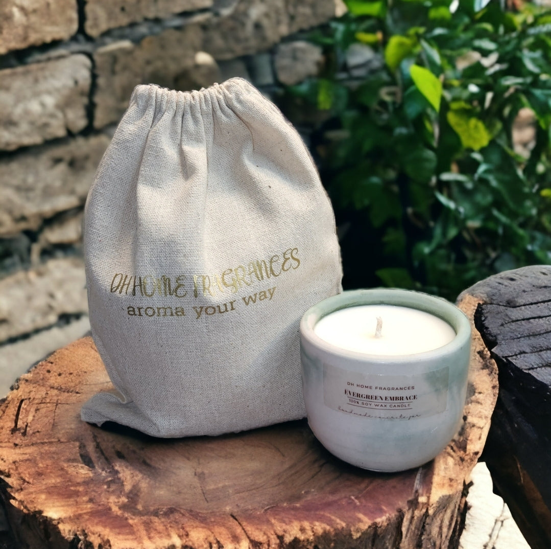Evergreen Embrace Concrete Soy Candle (8oz)