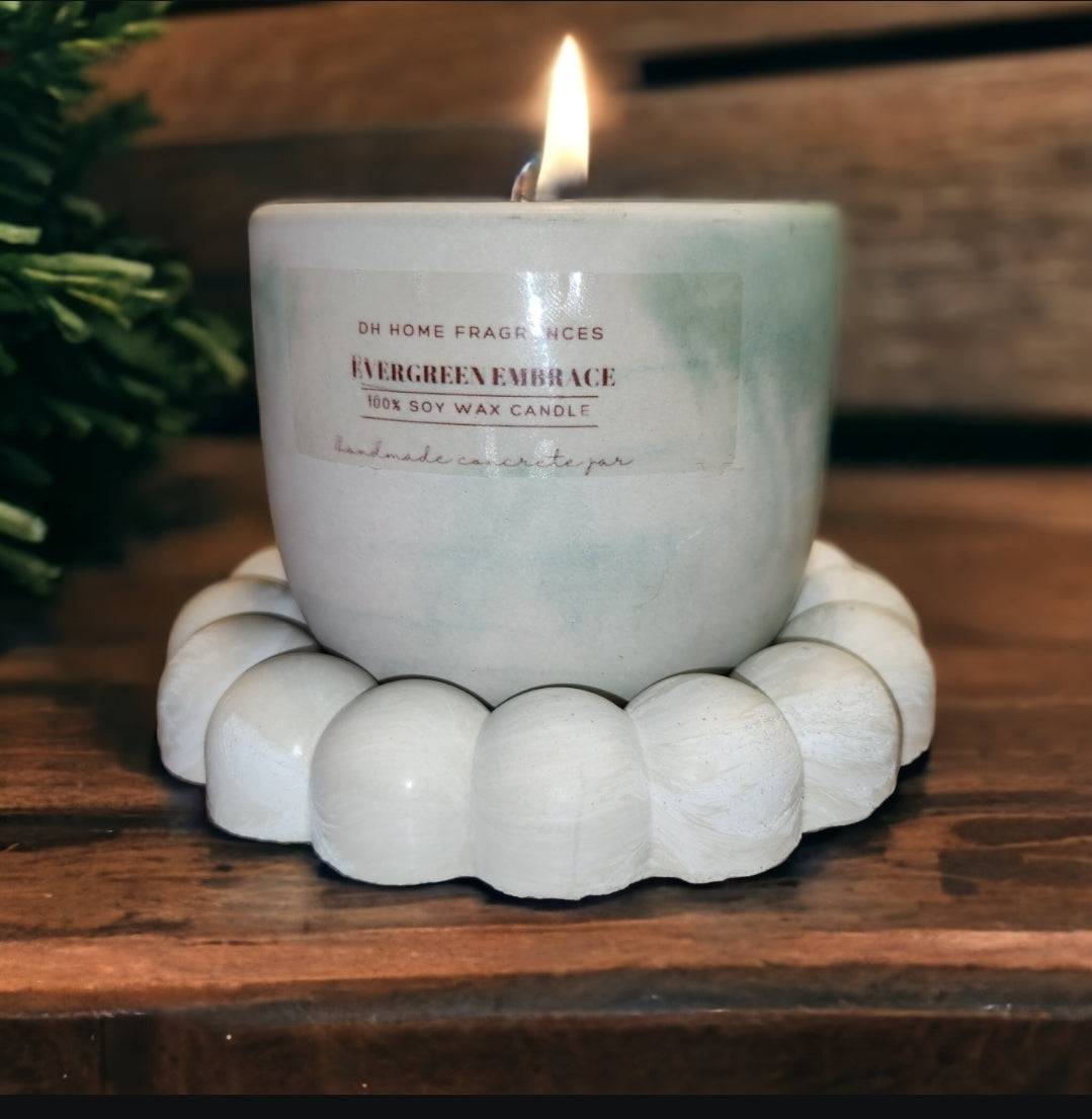 Evergreen Embrace Concrete Soy Candle (8oz)