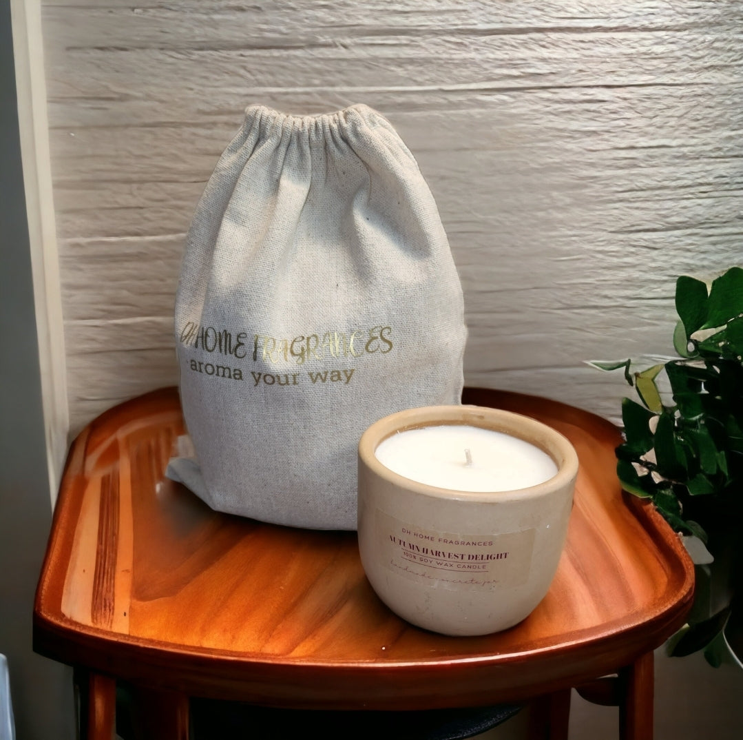 Autumn Harvest Delight Concrete Soy Candle (8oz)